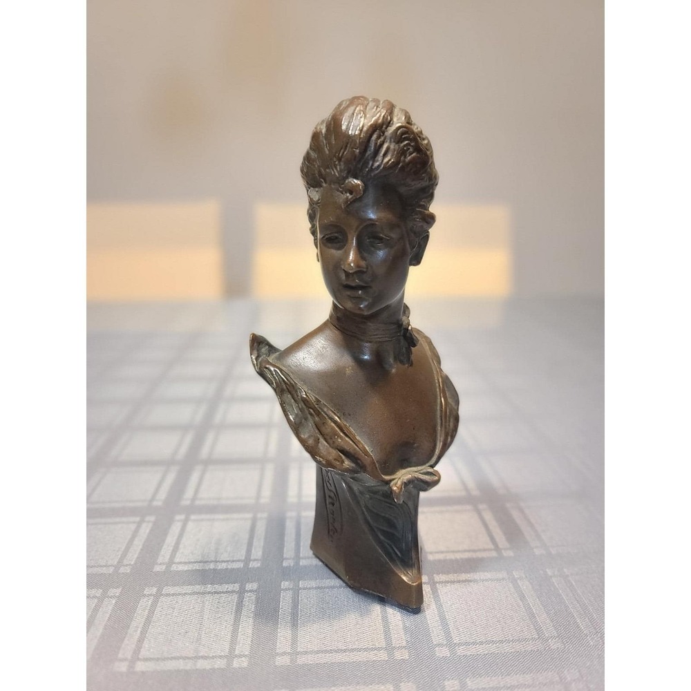 GEORGE VAN DER STRAETEN 1856 b. BELGIUM BRONZE GIRL STATUE RARE